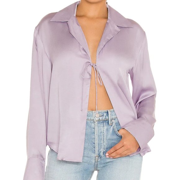 Song of Style Purple Satin Blouse - Picture 1 of 5